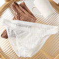 Low Waist See Through Briefs Sheer Fabric Elastic Waistband Stretch