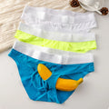 Men Seamless Ice Silk Briefs For Ultra Thin Separate U Pouch