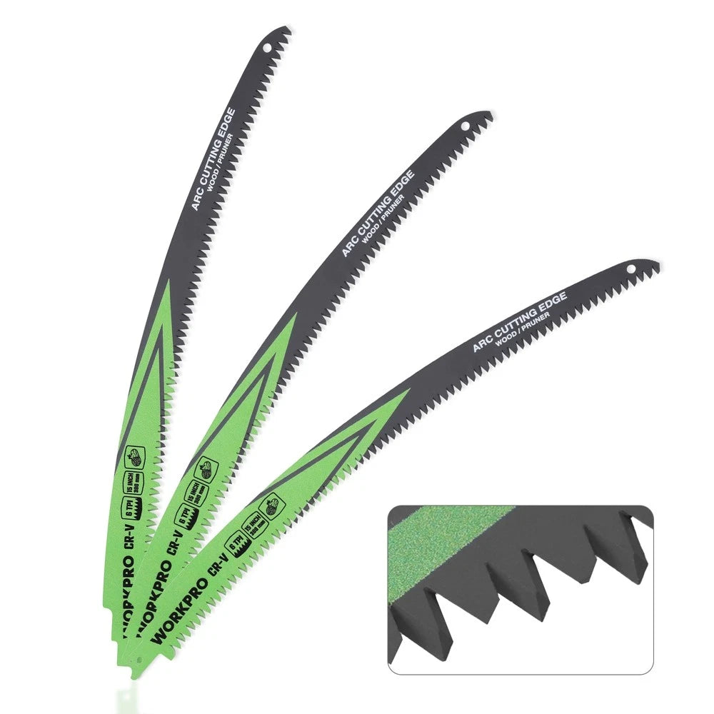 Workpro 3 Pack 15" Japanese Teeth Wood Pruning Reciprocating Saw