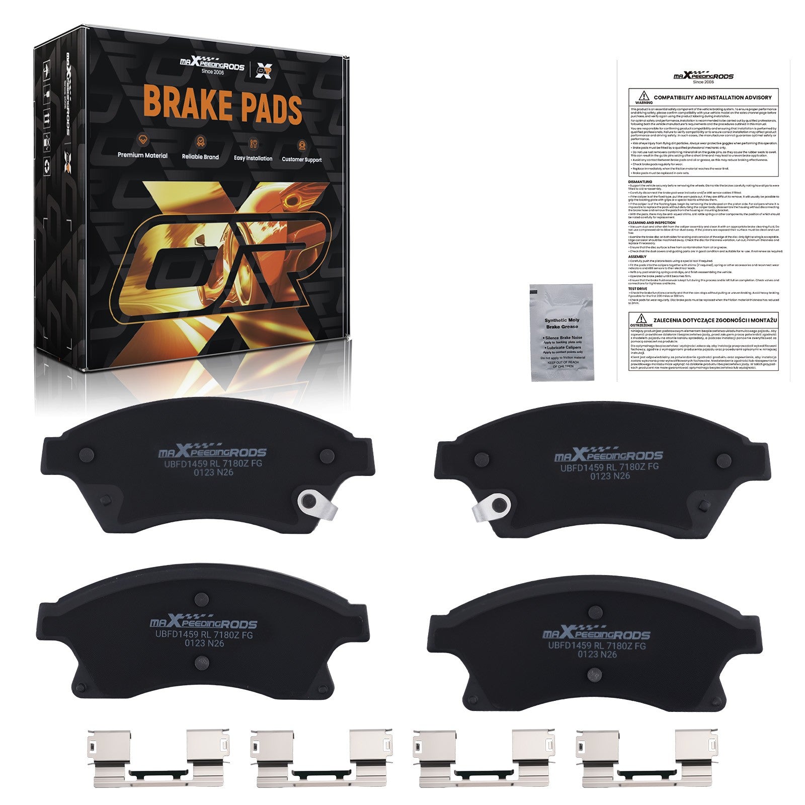Front L&R Ceramic Brake Pads Kit for Chevrolet Cruze 2011-2015 Sonic