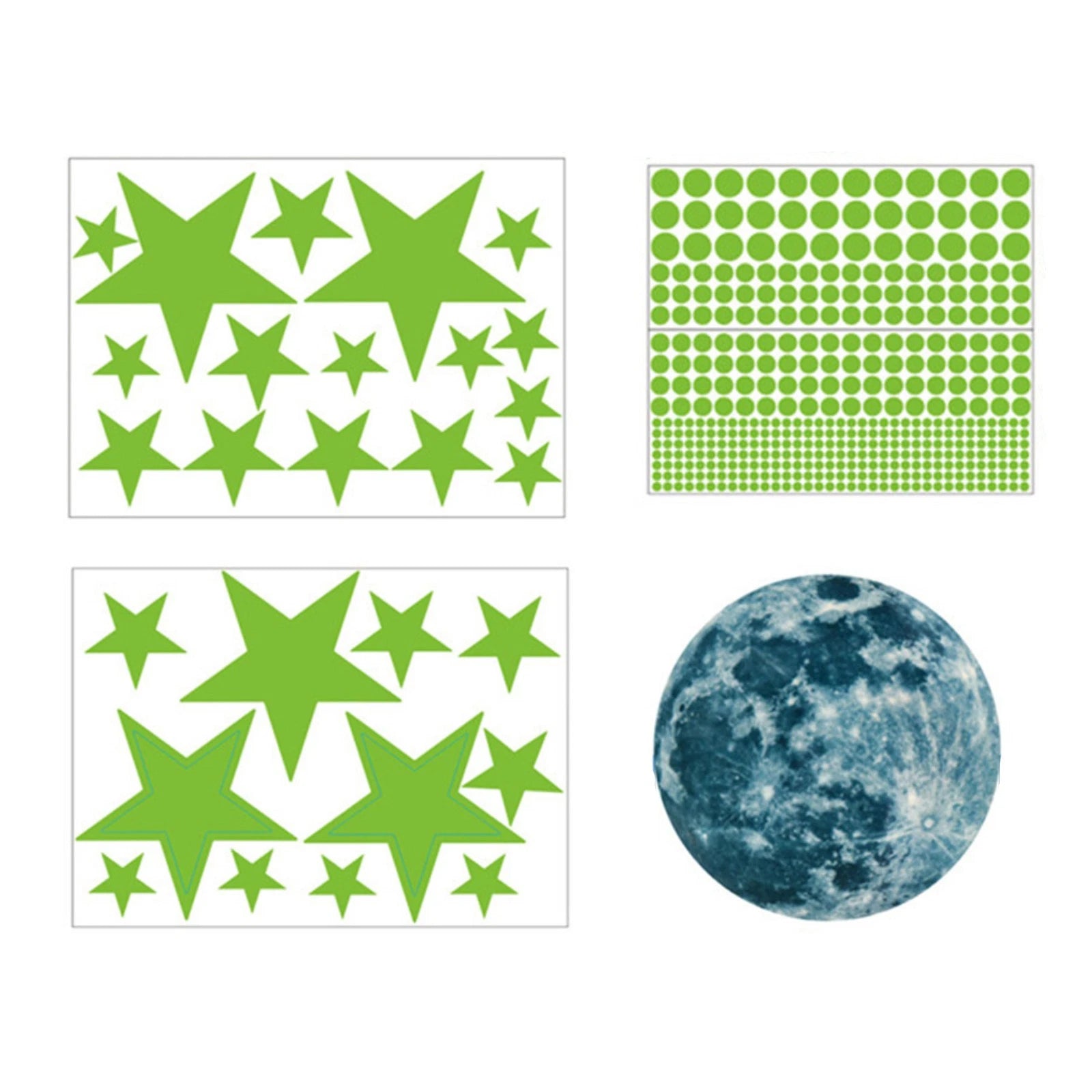 Luminous Glowing Moon/star/dot Sticker For Room Wall/party Decoration