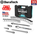 DURATECH 33 PC 1/2 '' Socket Set Standard (SAE) and Metric Mechanic Tool Set NEW
