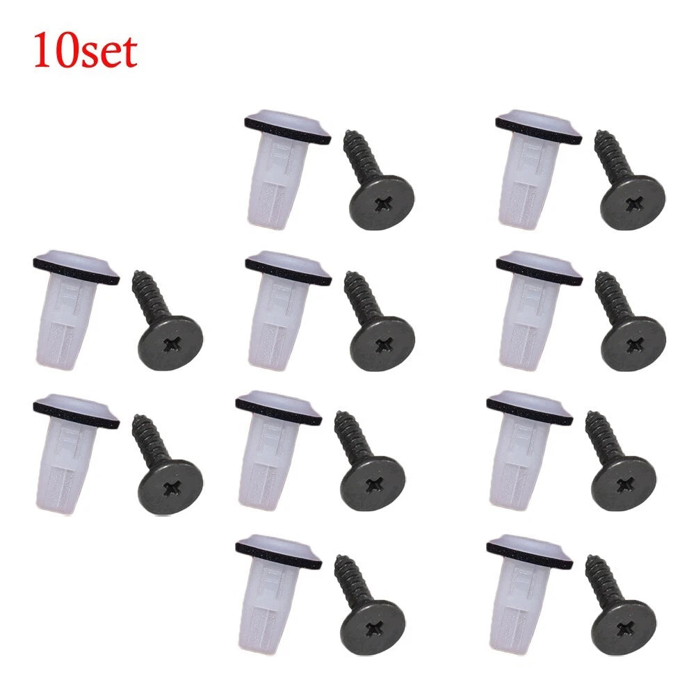 10 Sets Car Wheel Arch For Fender Lining Screw Grommets Clips Fits
