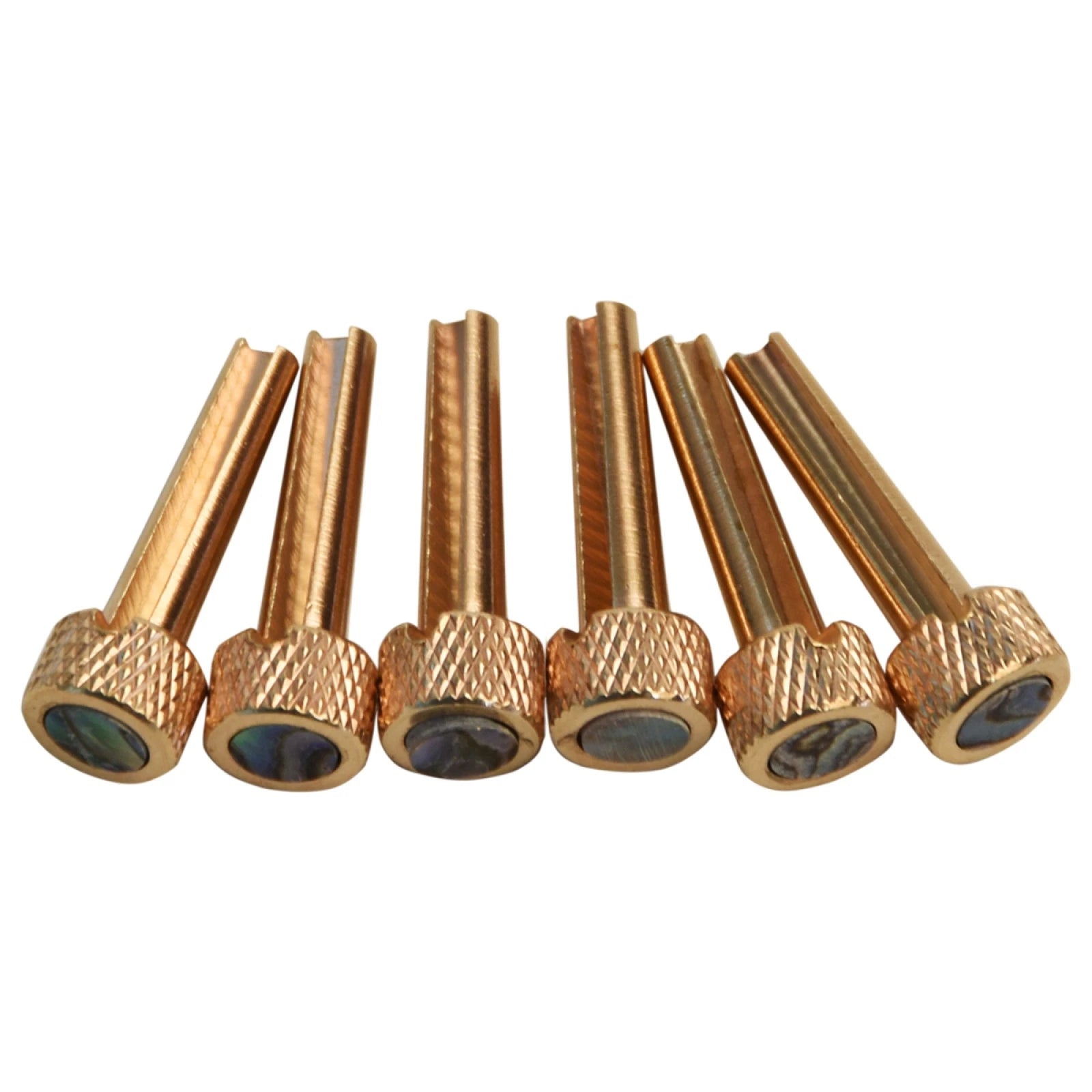 6pack Brass Bridge Pins Abalone Dot Inlay For Acoustic Guitar Flat Top