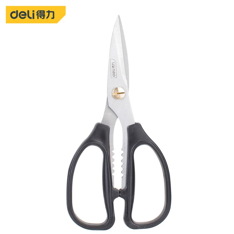 deli 195mm Stainless Steel Scissors Kitchen Shears Vegetable Barbecue Scissors