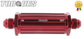 An -6 (-06an Jic An06) Red Anodised Billet Slim Line Fuel Filter 30