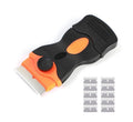 Razor Scraper Window Glass Glue Scraper Ceramic Cleaner with 10 Metal Blades