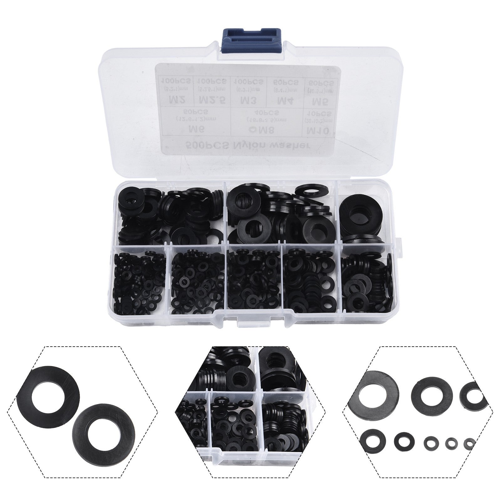 Washers Set 500PCS Flat Sealing M2/M3/M4/M5/M6/M8/M10