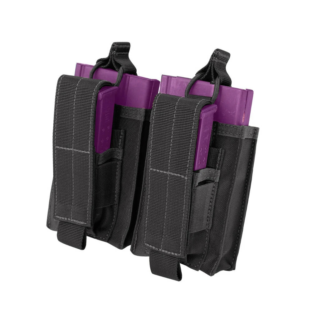 Double Kangaroo Mag Pouch Black Tactical Molle