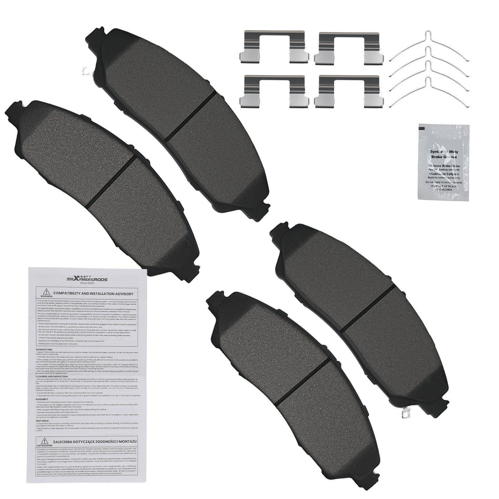 4pcs Front Brake Pads Set for Honda Pilot 2016-2022 Acura MDX 2014-20