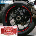 16X Car Motorcycle Wheel Tire Sticker Reflective Rim Strips Tape Decal