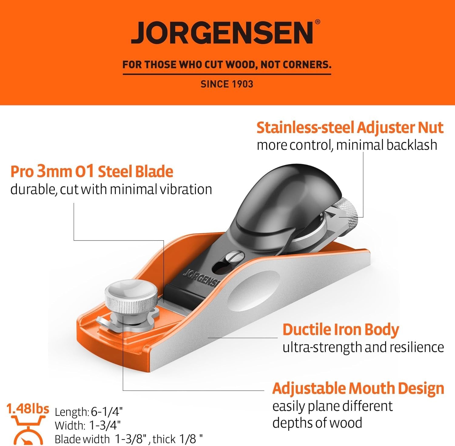 JORGENSEN Low-Angle Block Plane by JORGENSEN