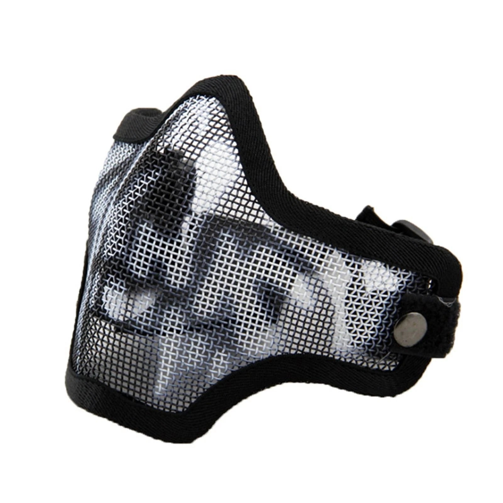 Wire Mesh Metal Half Face Skull Mask For Real Cs Mask Halloween