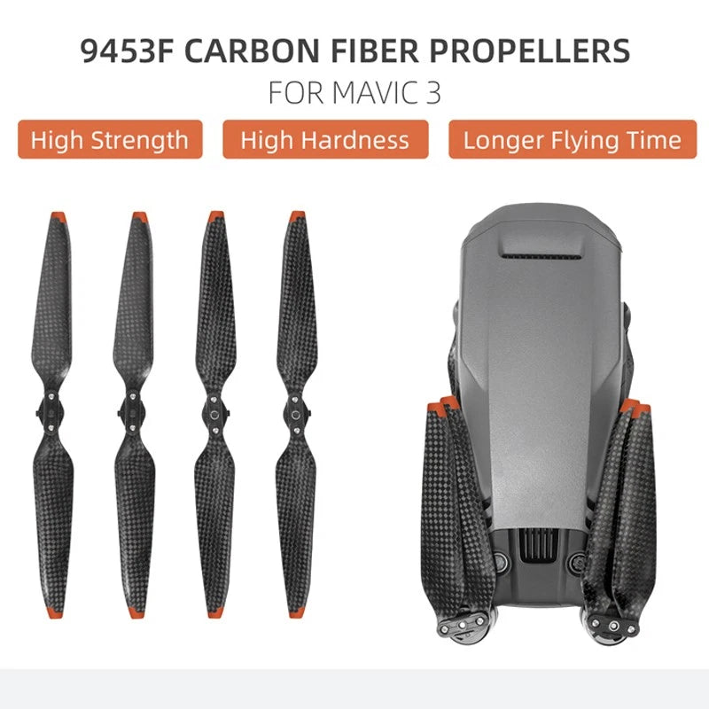 2pairs 9453f Carbon Fiber Propeller Quick Release For Dji Mavic 3/3