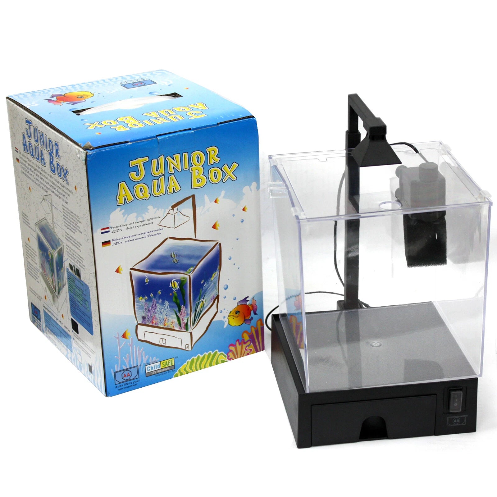 1.5 Gal / 5.5l Aquarium Fish Tank For Home Office W/ Led Light &