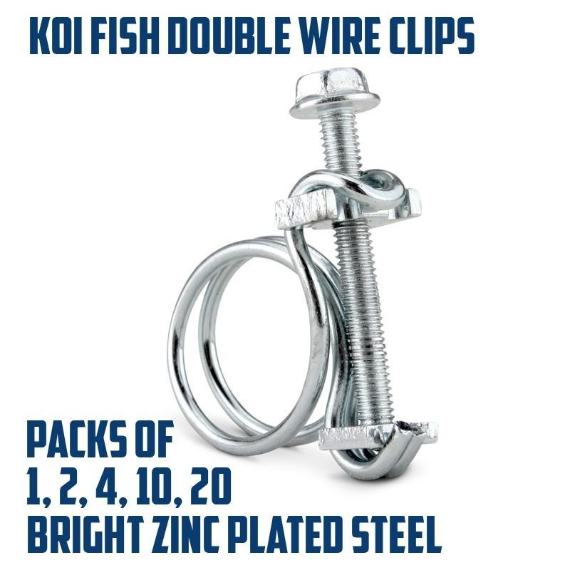 Double cable hose clamps for koi pond, clamps with screwOpens in a new window or