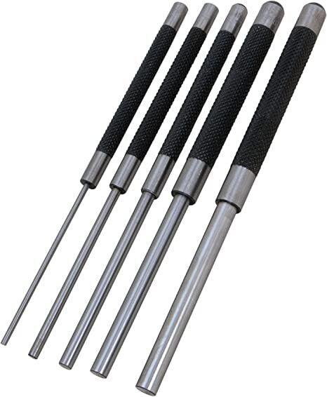 5 Piece Long Pin Punch Set 8 Inch by Performance Tool