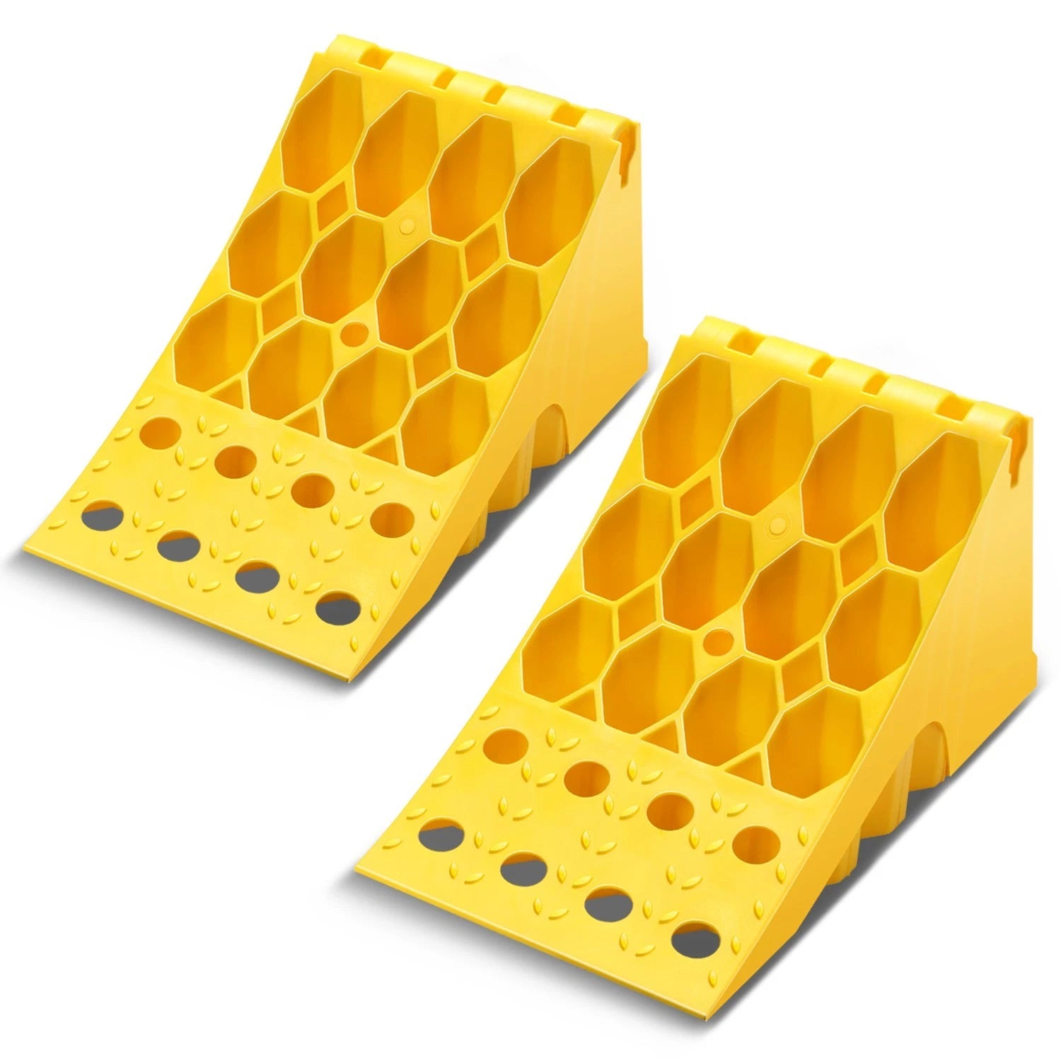 18.7"lx 7.2"wx 10.8"h 60000lbs Capacity Yellow Stackable Wheel Chock