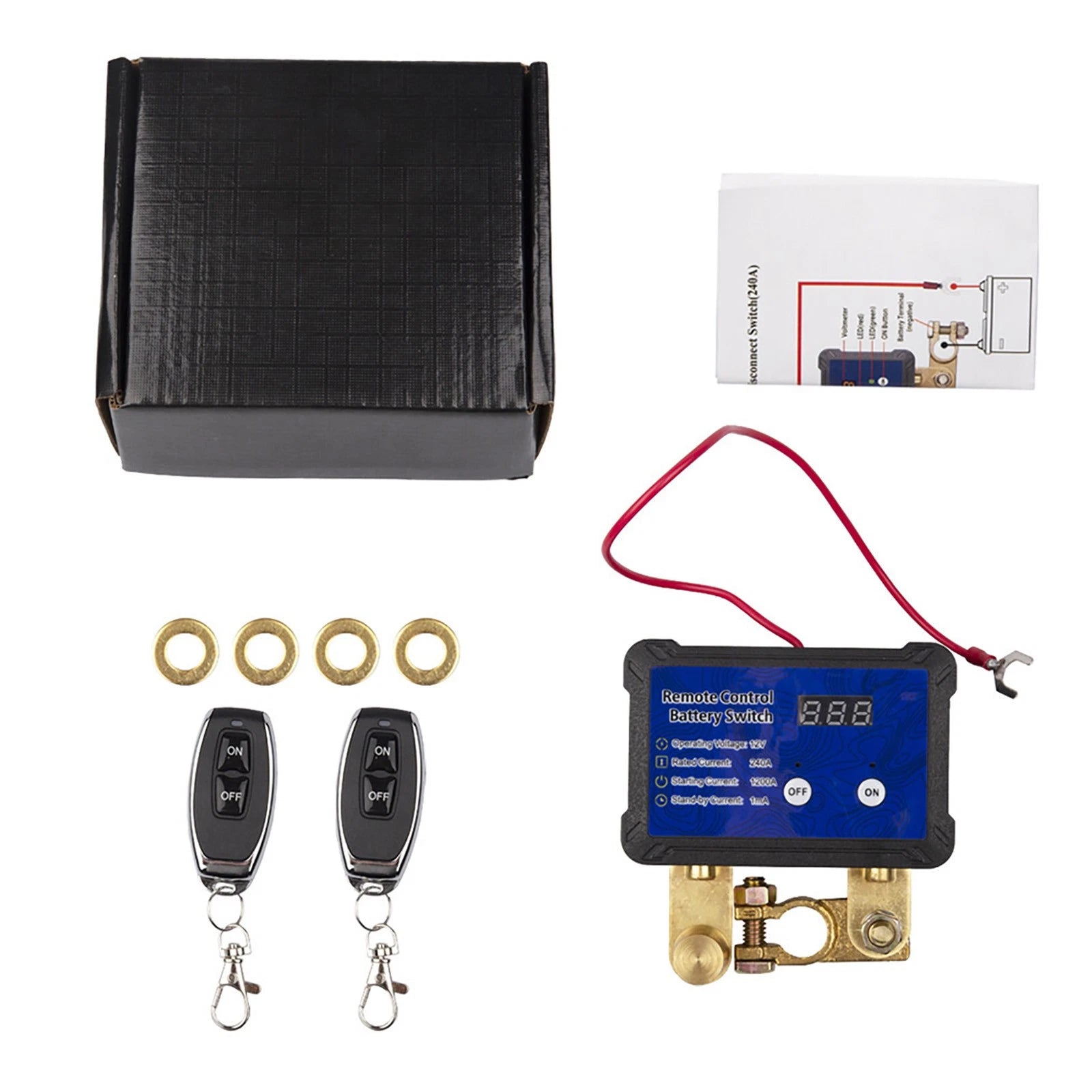 12V 240a New Remote Battery Disconnect Switch Auto Kill Switch Kit