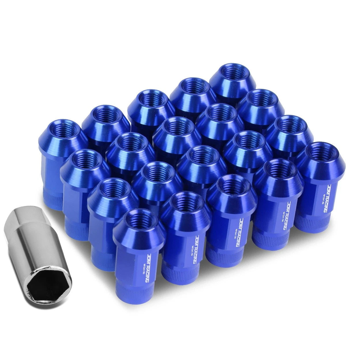 Open End M12x1.5 44mm Tall 25mm Od Blue Aluminum | Built Supply Co