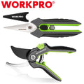 Workpro 6.25''/8" Bypass Pruning Shears Stainless Steel Gardening