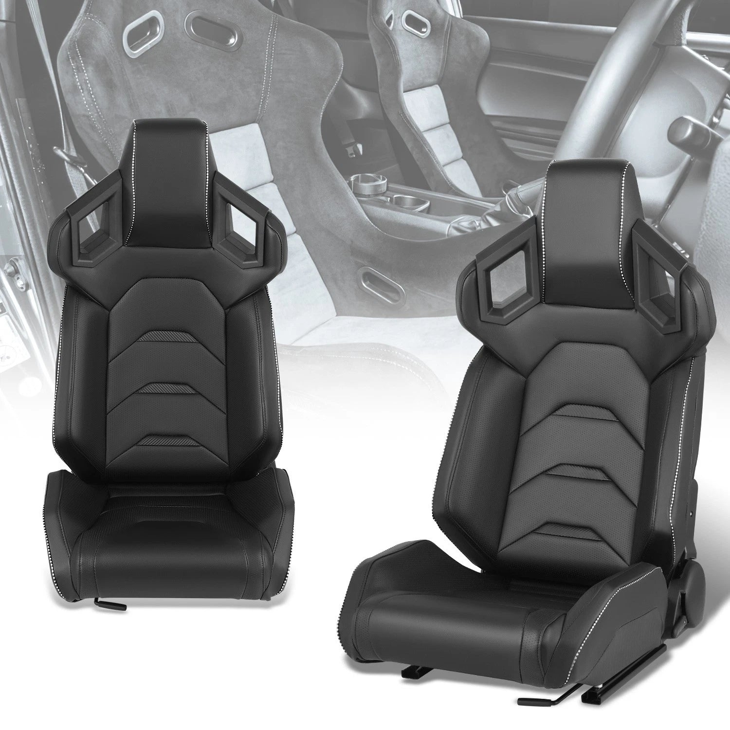 Pair Universal Vinyl Leather Reclinable Racing | Built Supply Co