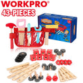 WORKPRO 43PC Wooden Building Toy Tool Set Creative Construction Toy Building Toy