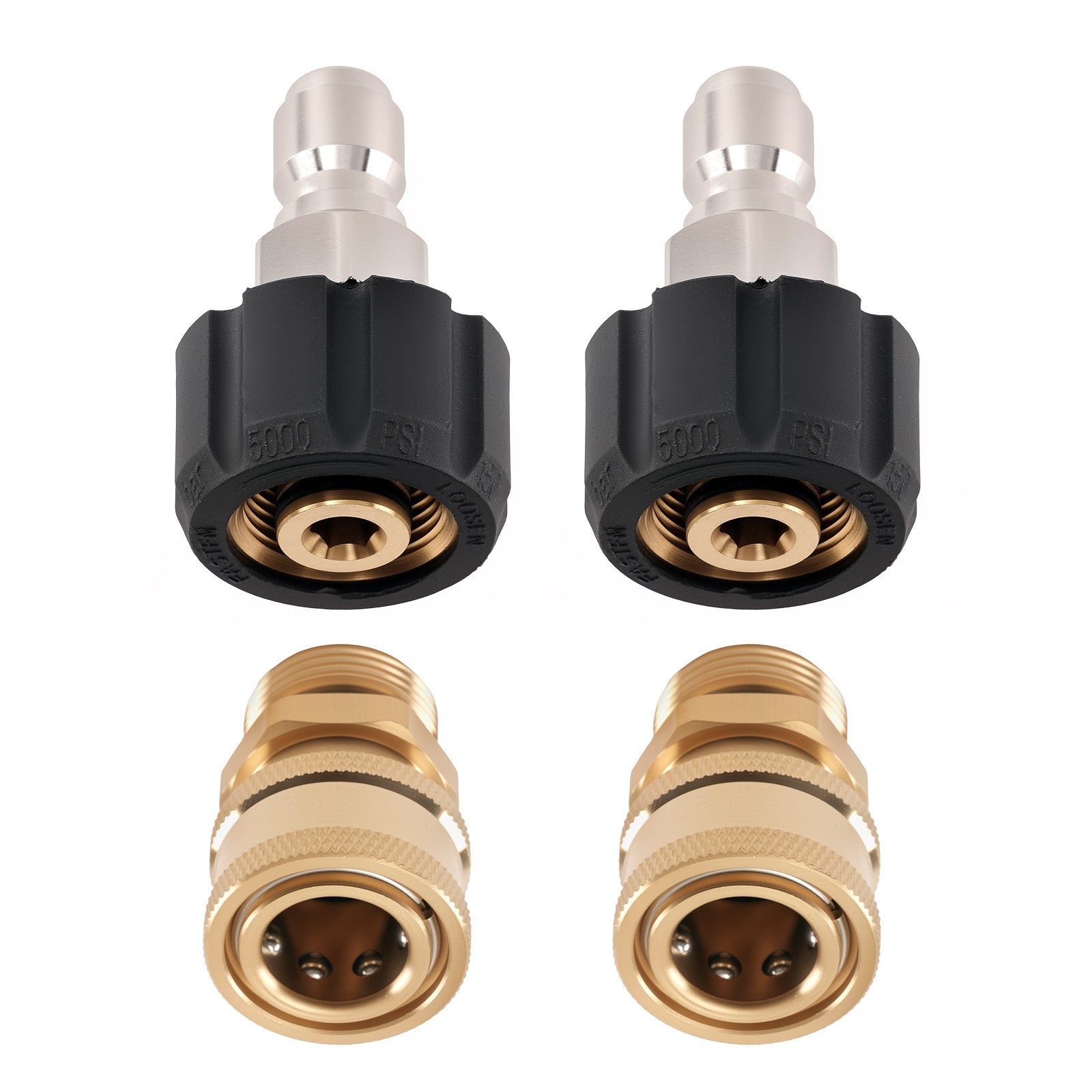 4 Pack Pressure Washer Adapter Set M22-14MM to 3/8'' Quick Connect