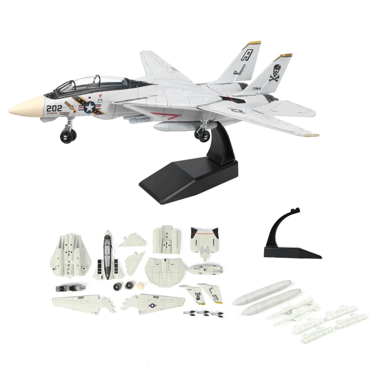 F-14 Tomcat Fighter 27cm 1/72 Scale United States Navy Moving Wheels