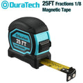 DURATECH 25FT Magnetic Tape Measure w/Fractions 1/8" Retractable