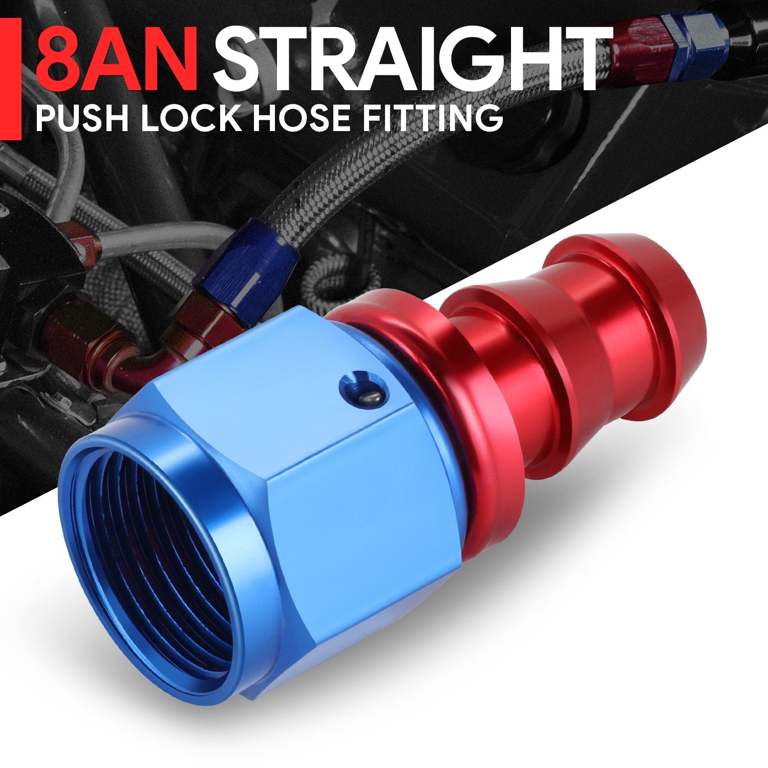 Aluminum An8 8-an Straight Swivel Oil/fuel Line Hose End Push-on Male