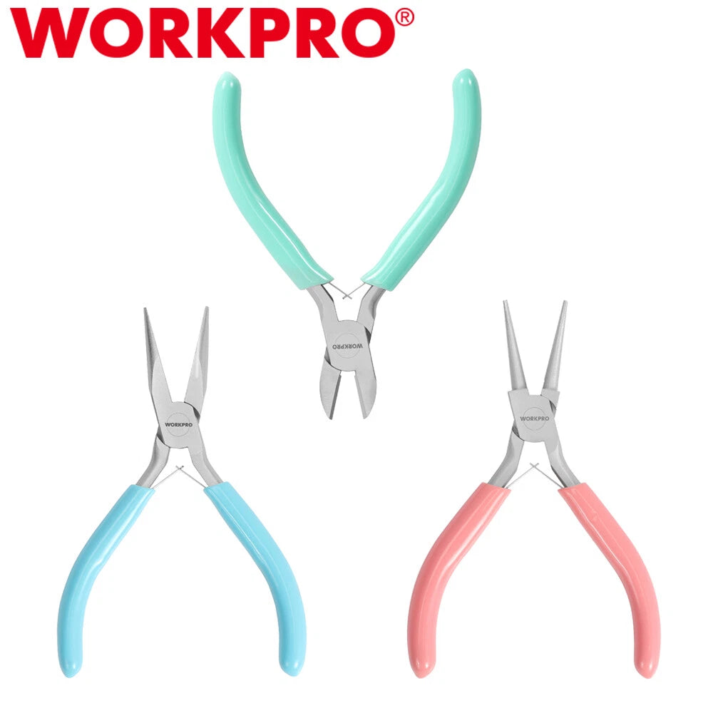Workpro 3 Pack Jewelry Plier Set Needle Round Nose | Built Supply Co