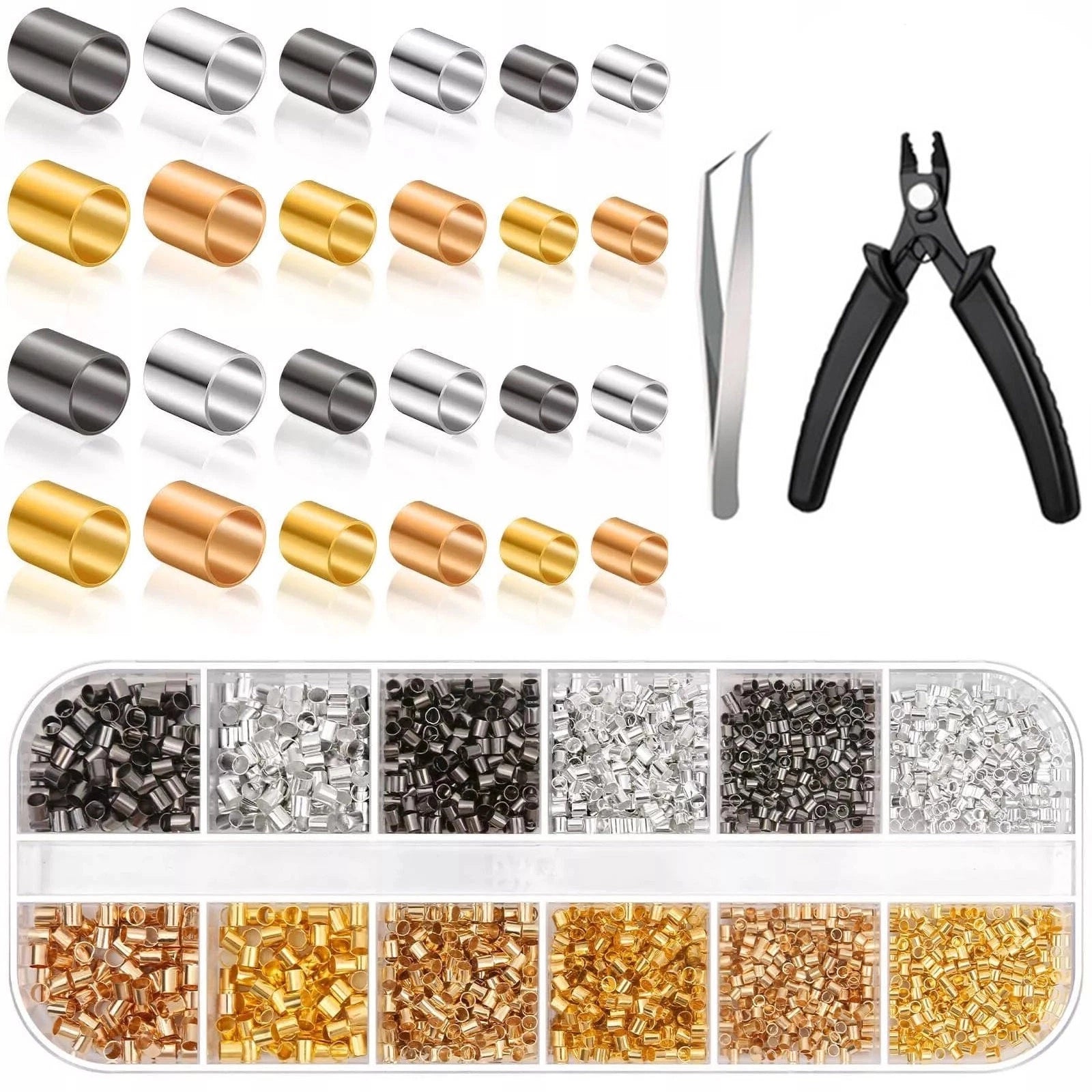 For Diy Jewelry Making Plated Copper Jewelry Crimping Beads Set