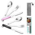 Haushof 4-in-1 Camping Utensils Detachable Spoon Fork Knife & Bottle