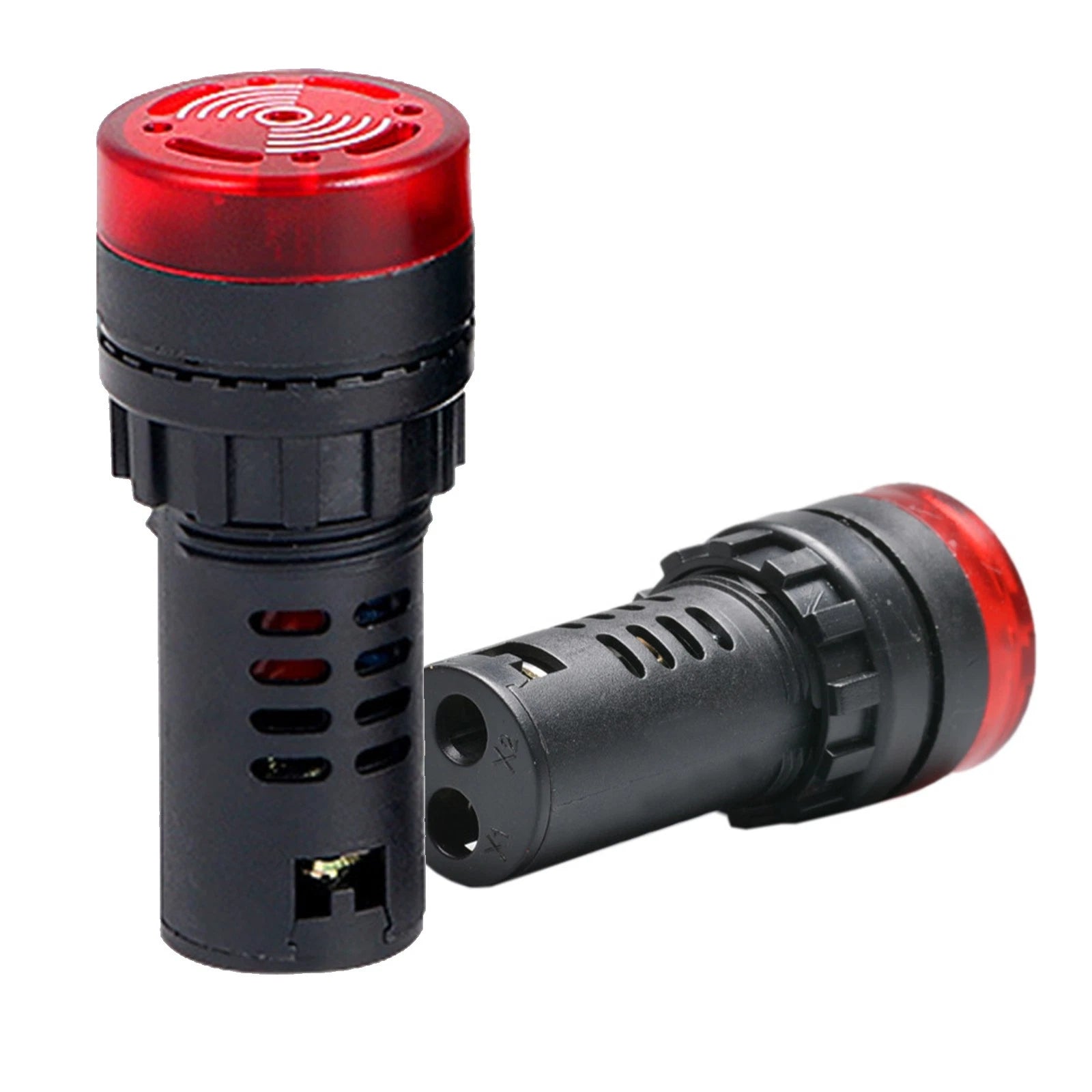 2 Pack Dc 12V Red Led Buzzer Alarm Signal Indicator Flash Light Panel
