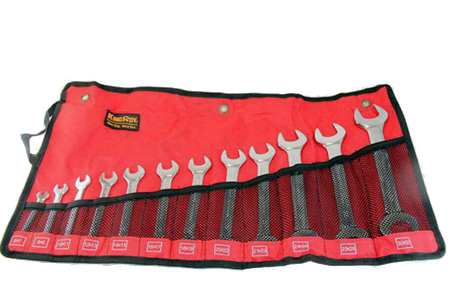 12PC Industrial Quality Double Open End Spanner Set: 6x7-30x32mm