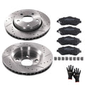Front Vented Brake Rotors with Pads for Jeep Wrangler 2007-2018