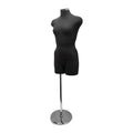 Adjustable Female Mannequin Torso Form Neck Block 22''- 43'' Black