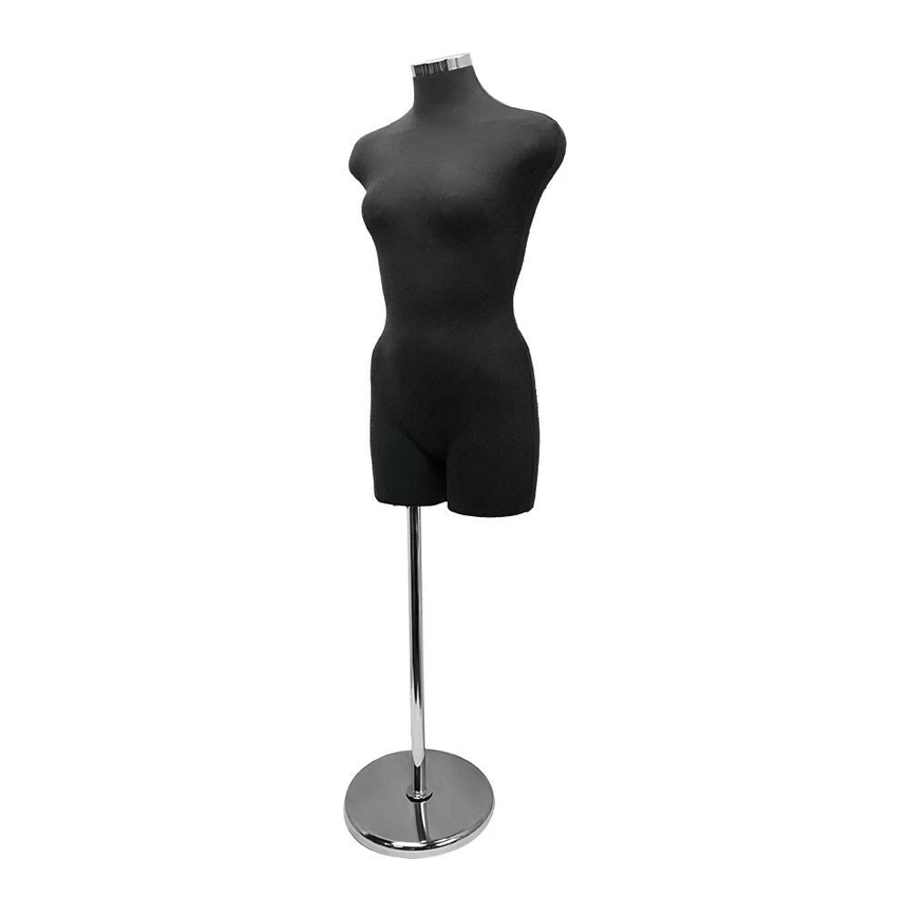 Adjustable Female Mannequin Torso Form Neck Block 22''- 43'' Black