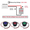 Dc5100v Digital Display Round Voltmeter For Car Dc 5 To 100V