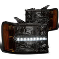 [Led Drl] Fit 2007-2014 Gmc Sierra Smoked Housing | Built Supply Co