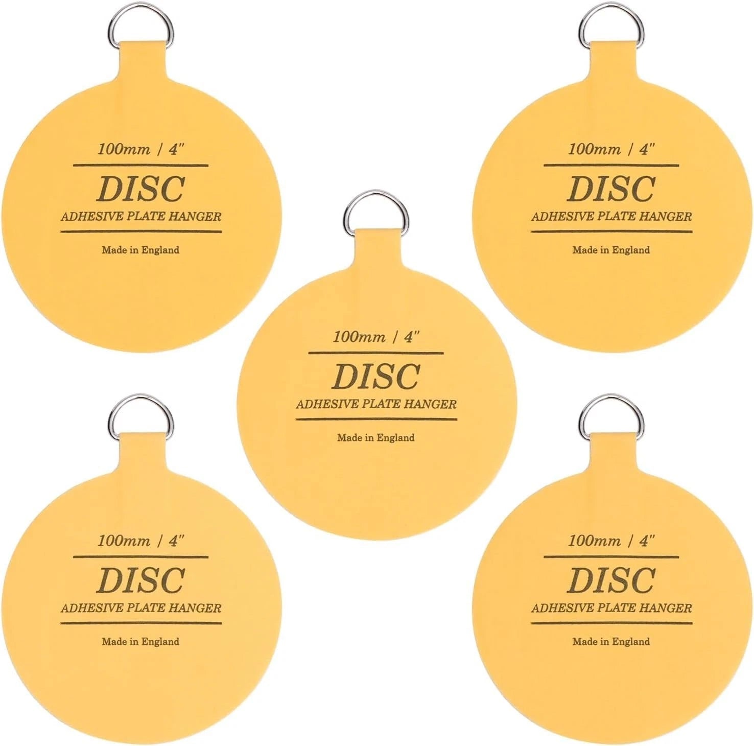 Disc Plate Hangar for Walls - Self Adhesive Plate Holder 5 Pack (4"/100mm)