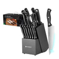 14PCS Professional Kitchen Knife Sets w/Block Razor-Sharp Stainless