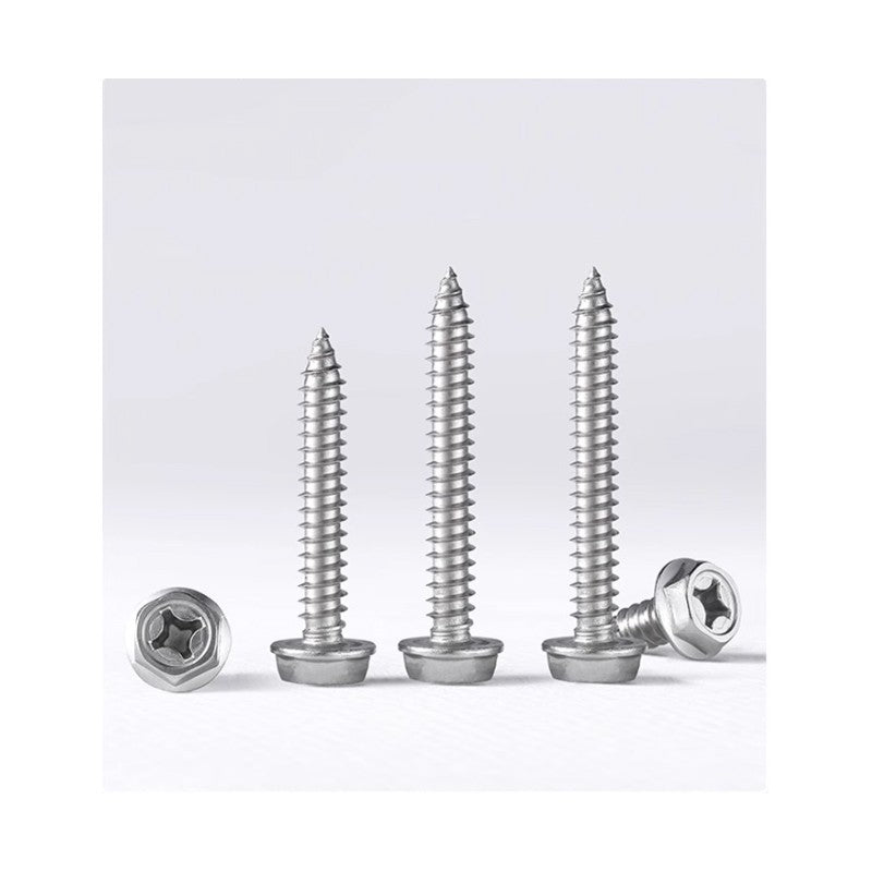 DIN6921 Cross Flanged Hex Head Tapping Screws A2 304 St