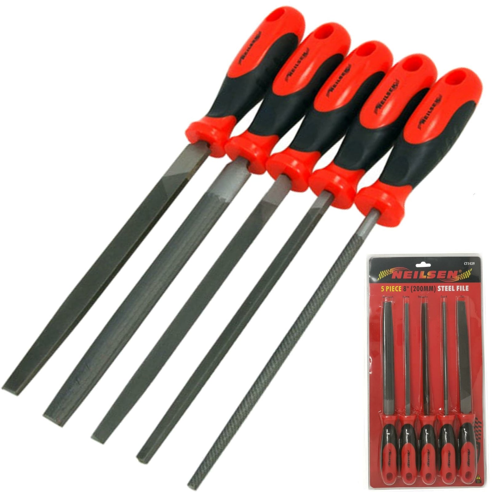 Neilsen 5pc Metal File Set Engineers Flat Half Round by Neilsen