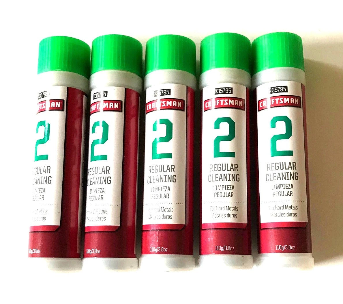 5 Tubes Craftsman Polishing Compound #2 Hard Metals Jewelers Rouge
