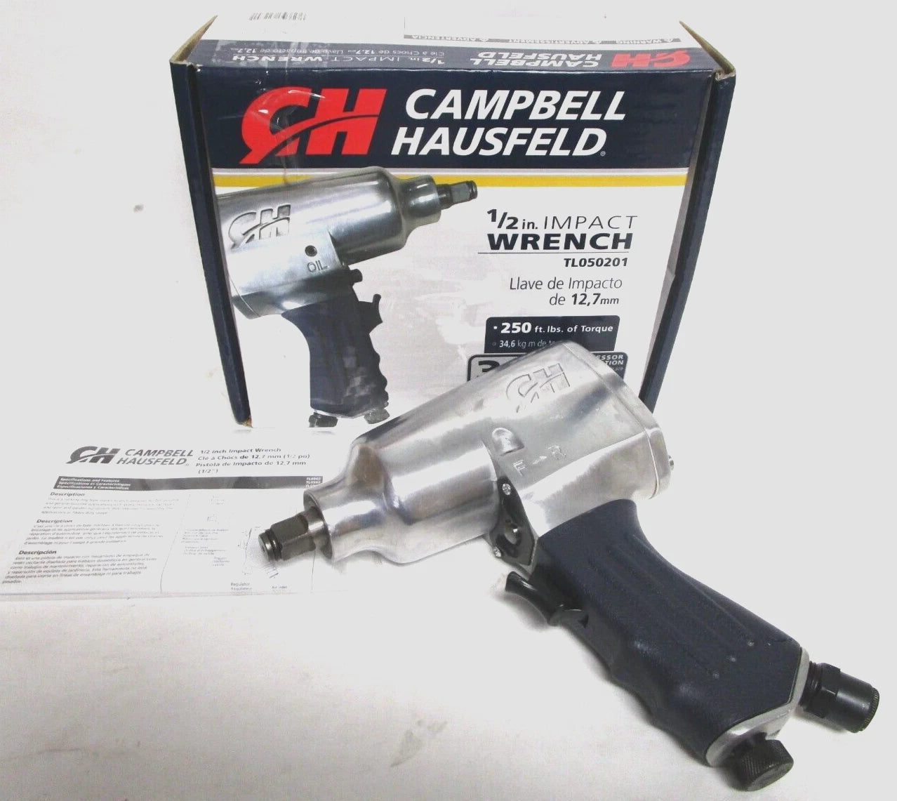 Campbell Hausfeld 1/2-inch Impact Wrench Tl050201av 250ft/lb