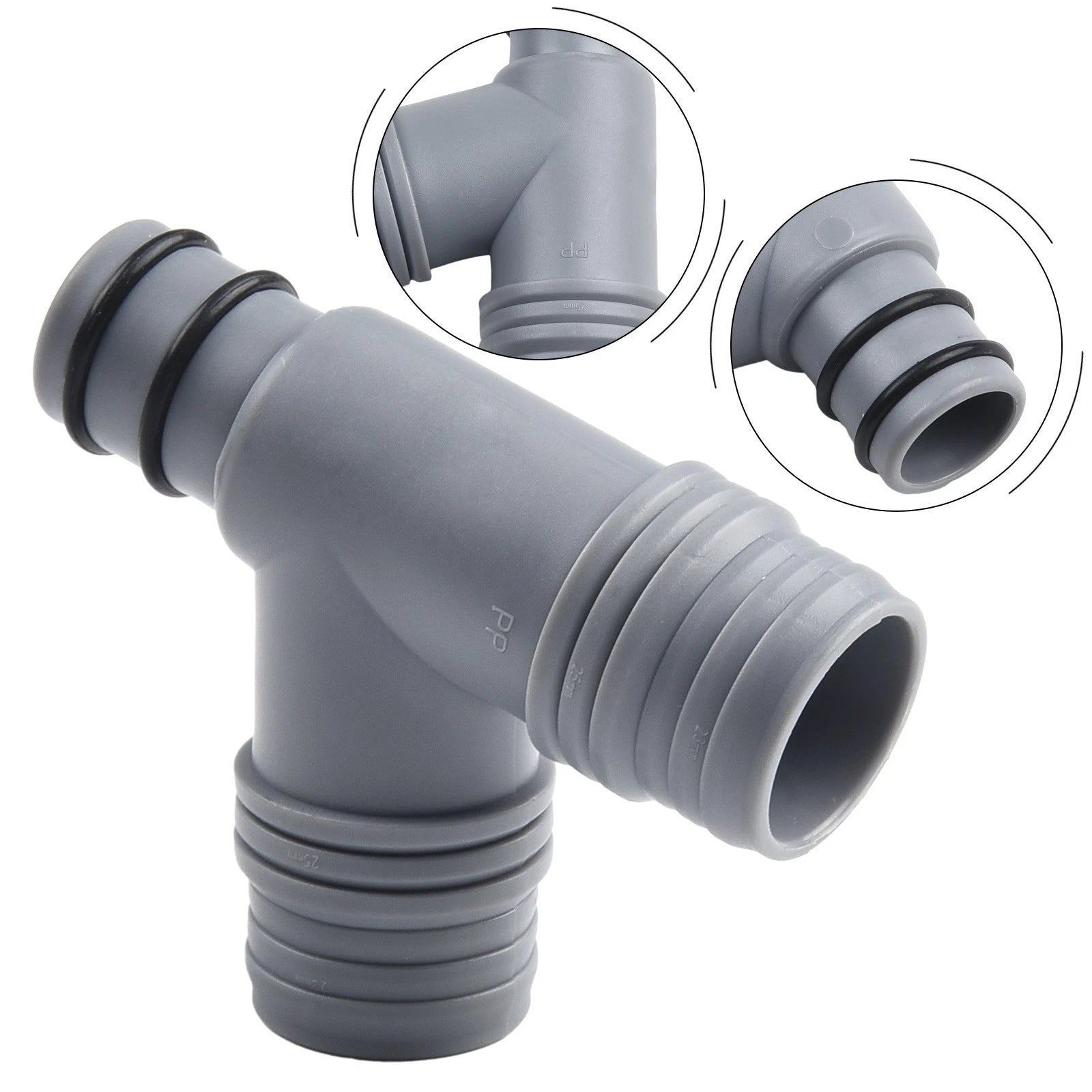 Gray Plastic Connector For Various Fluid Soft And Hard Pipes And