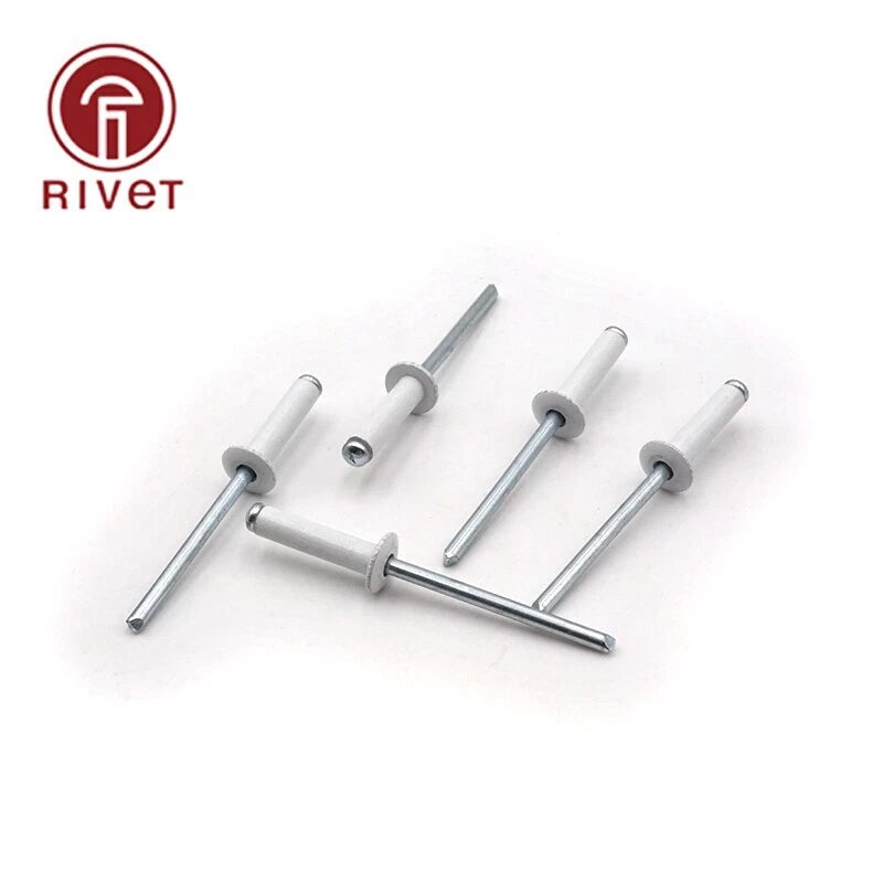 5x15-25 6x10mm White Aluminium Steel Open Blind Rivet Dome Head Pulling