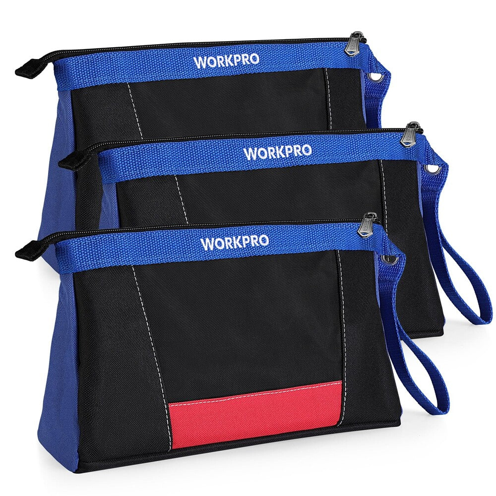 WORKPRO 12" Tool Pouches with Zipper Heavy-Duty by WORKPRO